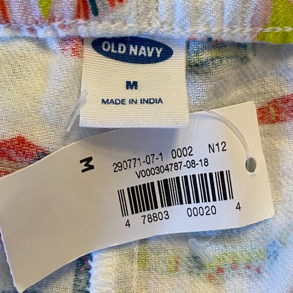 NWT Old Navy Flannel Ugly Christmas Sweater Sleep Shorts Sz M Holiday Loungewear - Picture 8 of 9